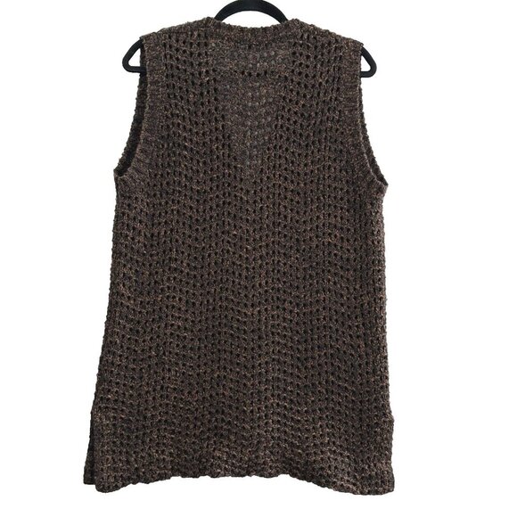 Anthropologie SANCTURARY Women Sweater Size L Brown Button Front Open Knit 54-3 - Picture 2 of 8